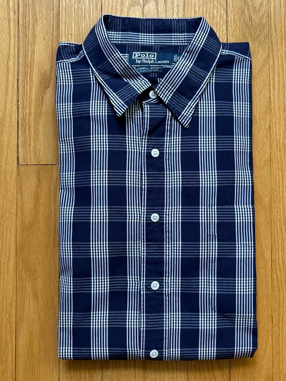 Vintage Polo Ralph Lauren Men’s Long Sleeve Lowell Sport Shirt XL Blue Plaid